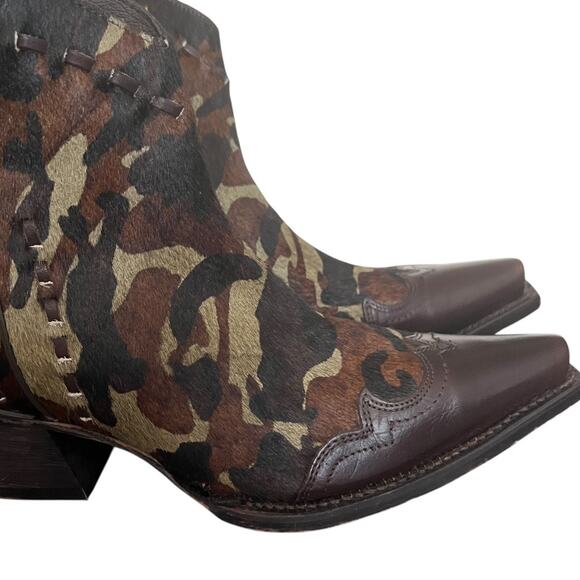 Tony Lama Anahi Camo Ankle Snip Toe Cowboy Boots Size 9B - Picture 6 of 13
